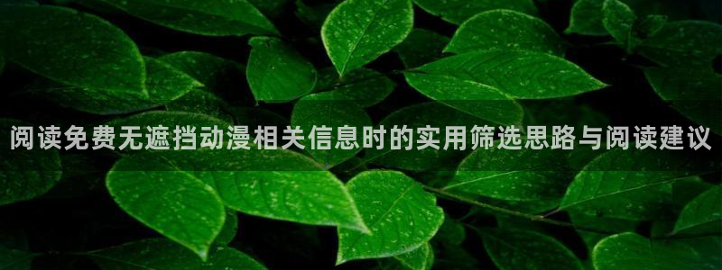 动漫天堂国漫大全：阅读免费无遮挡动漫相关信息时的实用筛选思路与阅读建议配图