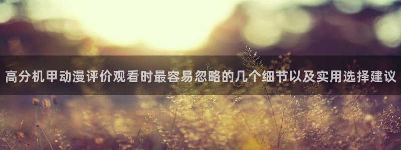 动漫天堂最新新作:高分机甲动漫评价观看时最容易忽略的几个细节以及实用选择建议配图